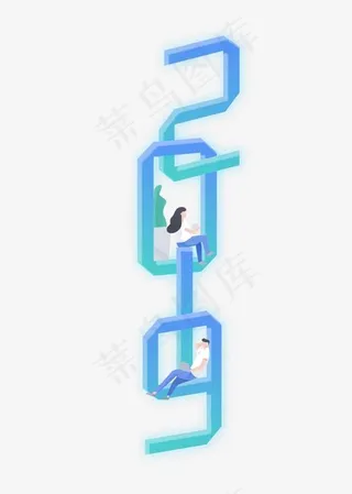 2019年小清新3D立体卡通艺术数字菜鸟图库,免抠元素艺术字