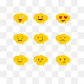 矢量EMOJ黄色云朵表情包