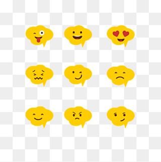 矢量EMOJ黄色云朵表情包