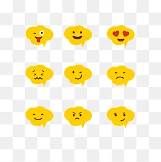 矢量EMOJ黄色云朵表情包