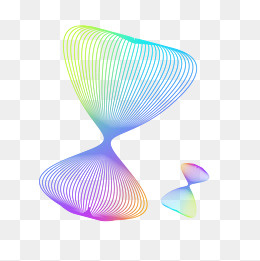 流体渐变蘑菇云线条,免抠元素