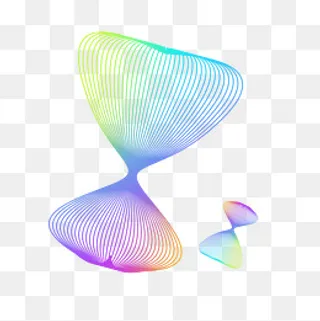 流体渐变蘑菇云线条,免抠元素