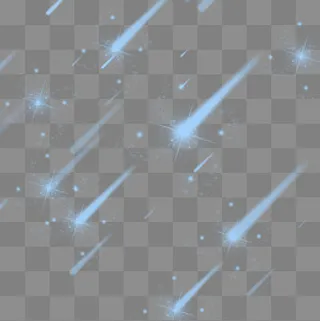 蓝色流星漂浮元素,免抠元素