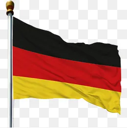 带旗杆的德国国旗,免抠元素(3000*3000px)psd模版下载