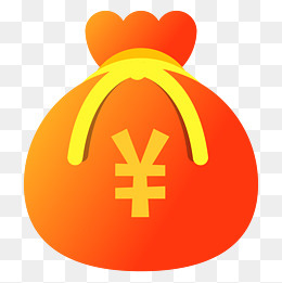 红色渐变钱袋子矢量素材,免抠元素