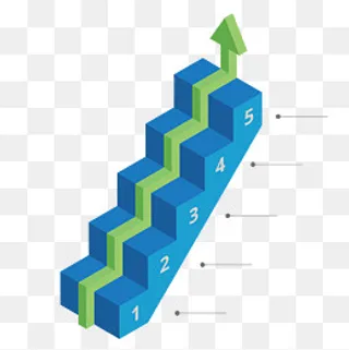 蓝色台阶,免抠元素