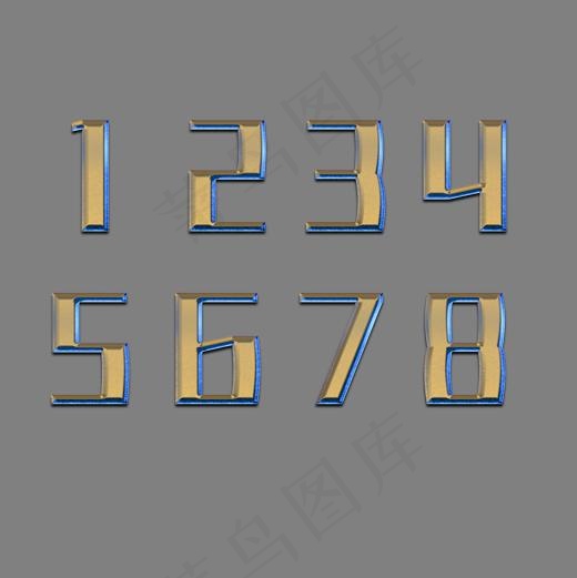 3D水晶数字艺术字(2000*2000px)psd模版下载