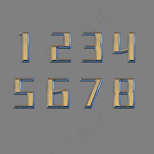 3D水晶数字艺术字(2000*2000px)psd模版下载