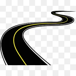 矢量卡通弯曲的路图,免抠元素