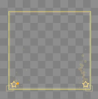 金色发光边框星星金银色,免抠元素