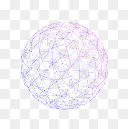紫色渐变矢量曲线线条球体素材,免抠元素