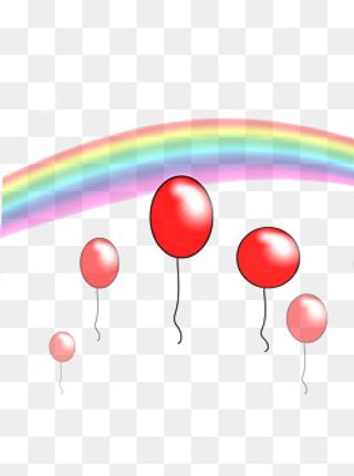 彩虹气球卡通元素节日,免抠元素