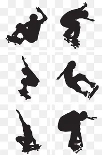 轮滑运动动态剪影,免抠元素