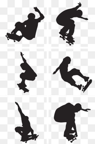 轮滑运动动态剪影,免抠元素