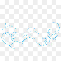 蓝色可爱母婴波浪线装饰,免抠元素