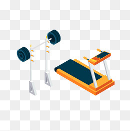 运动健身器具立体2.5d插画