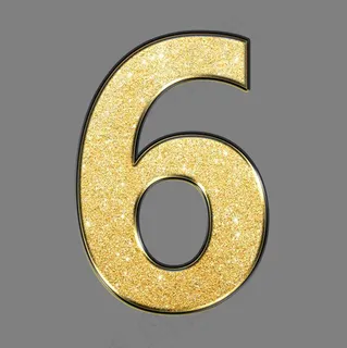 创意黑金金沙PSD数字6