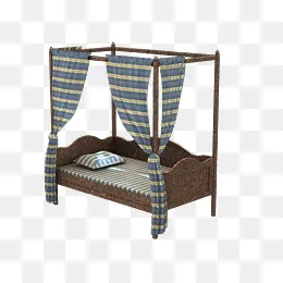 实木中国风木床素材,免抠元素(2000*1500px)