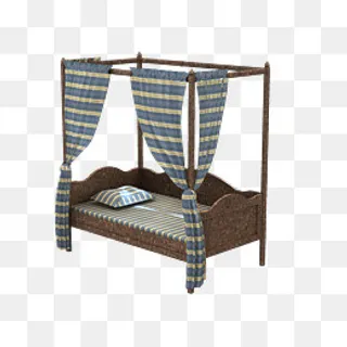 实木中国风木床素材,免抠元素