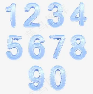 蓝色冰冻数字