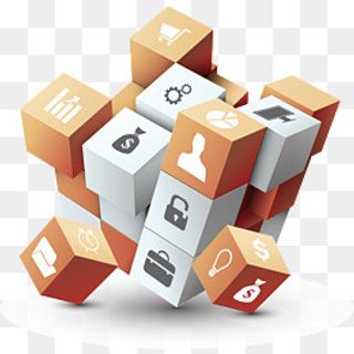 矢量立体魔方分块PNG图片,免抠元素