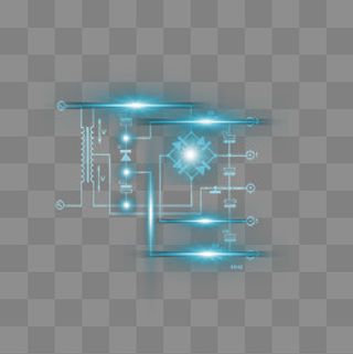 互联网科技数据光效边框,免抠元素
