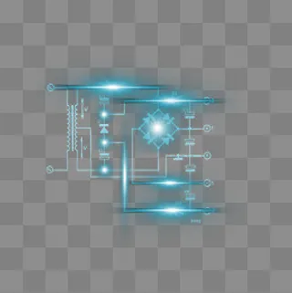 互联网科技数据光效边框,免抠元素