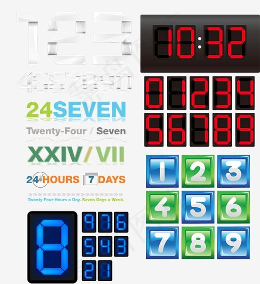 数字时钟文字设计矢量(4310*4704px)eps,ai矢量模版下载
