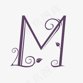 创意花体字字母M