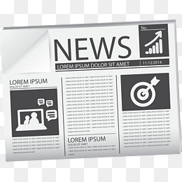 世界新闻自由日一份报纸,免抠元素