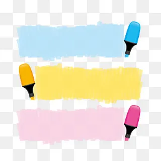 矢量创意彩色马克笔涂色文本框,免抠元素