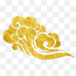 中国风传统烫金花纹祥云装饰图之,免抠元素(2500*2500px)psd模版下载