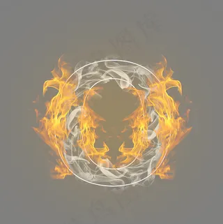 炫酷火焰烟雾光效字母O