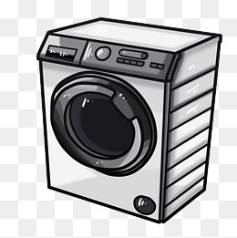 灰色全自动洗衣机插画