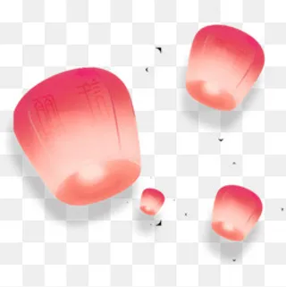 红色中国风漂浮灯笼,免抠元素