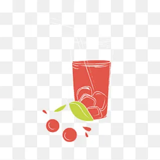 夏天卡通草樱桃汁清凉矢量图,免抠元素