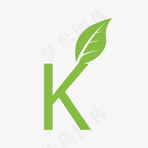 字体设计创意植物字母K(2133*2133px)