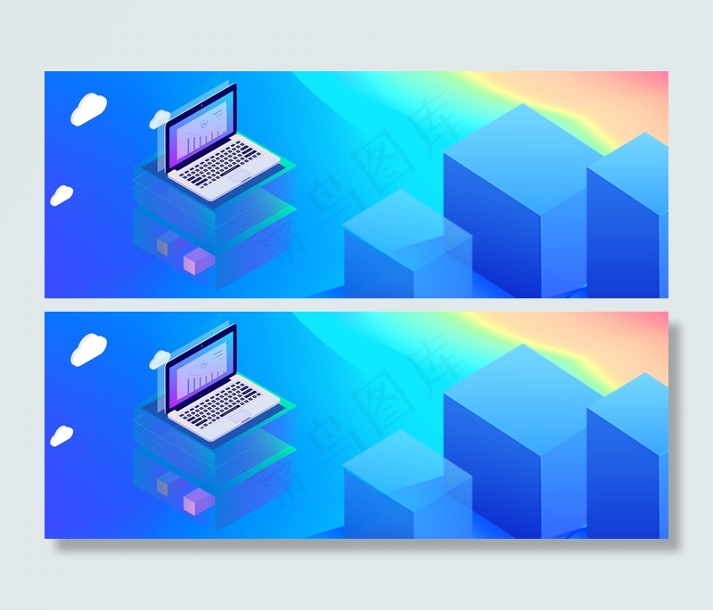 2.5d蓝色微立体扁平几何背景背景图片素材,背景元素