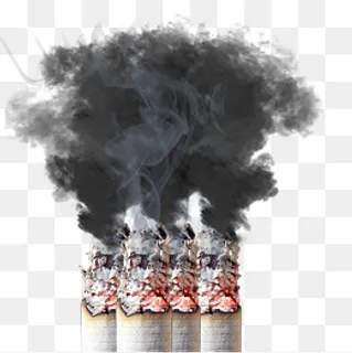 冒着黑烟的香烟图,免抠元素