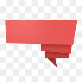 卡通红色多层折叠标签,免抠元素