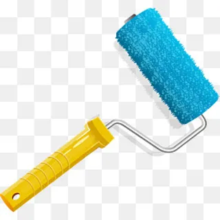劳动节蓝色油漆滚刷,免抠元素