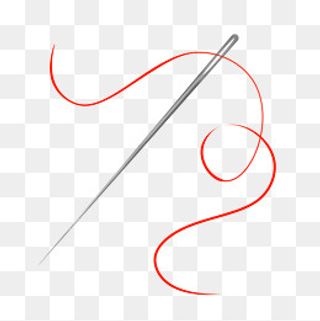 红色的线和银色的针