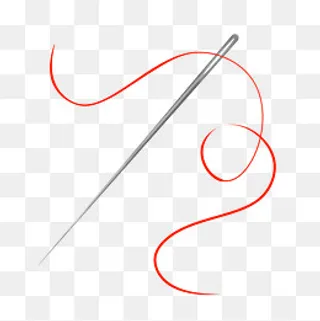 红色的线和银色的针