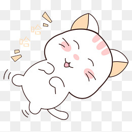 卡通手绘猫咪捧腹大笑表情