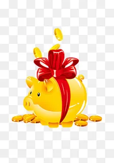 卡通金钱猪钱罐素材,免抠元素