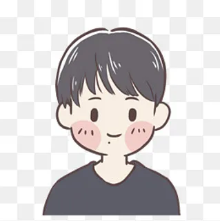 可爱卡通男生手绘漫画人物,免抠元素