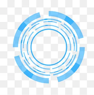 蓝色炫酷线条科技风边框,免抠元素