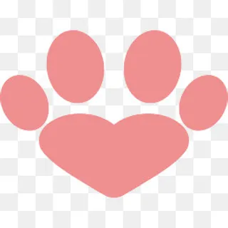 可爱卡通粉色猫爪印矢量素材