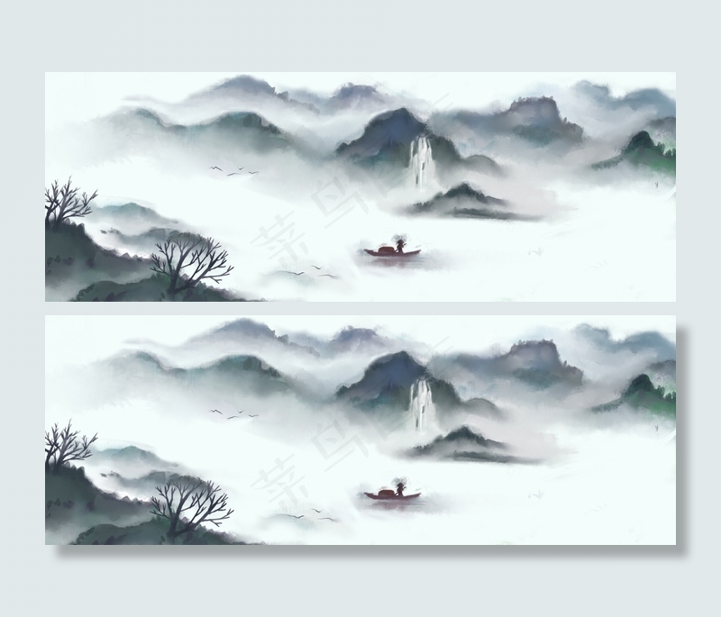 中国风古风水墨山水背景背景图片素材,背景元素