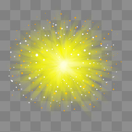 光源光波闪光灯光金色光芒,免抠元素